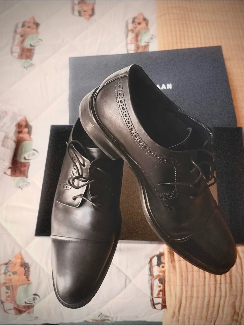 Cole Haan Black Leather Oxford Dress Shoes